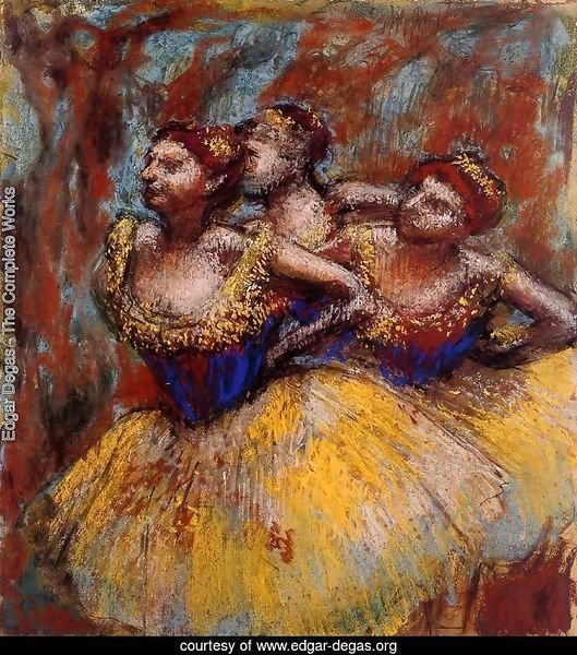 Three Dancers: Yellow Skirts, Blue Blouses