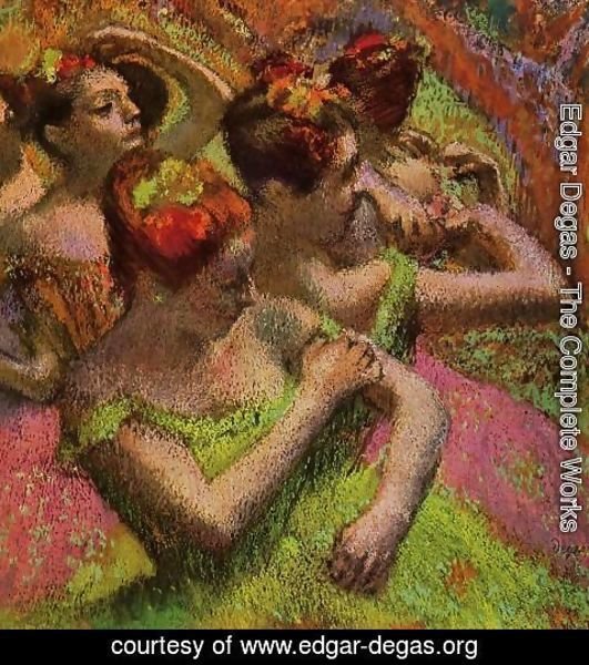 Edgar Degas - Ballerinas Adjusting Their Dresses