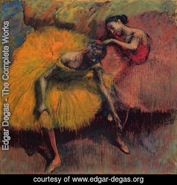 Edgar Degas - Two Dancers in Yellow and Pink