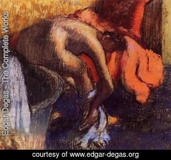 Edgar Degas - After Bathing, Woman Drying Her Leg