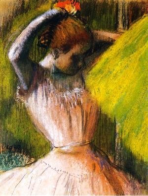 Edgar Degas - Ballet Corps Member Fixing Her Hair