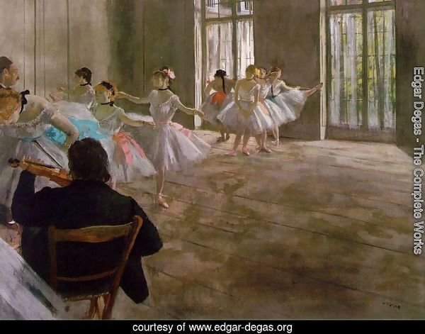 THE DANCE LESSON BALLERINA VIOLIN PLAYER FRENCH PAINTING BY EDGAR DEGAS REPRO 