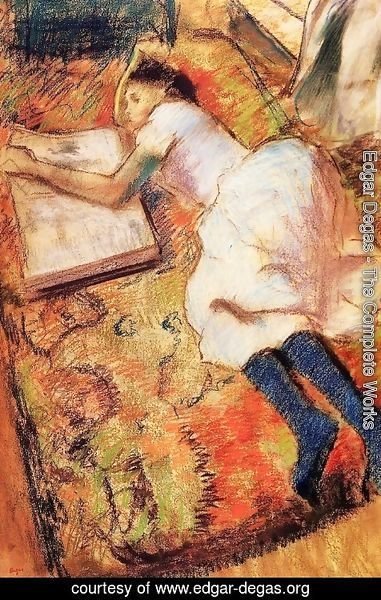 Edgar Degas - Young Girl Reading on the Floor