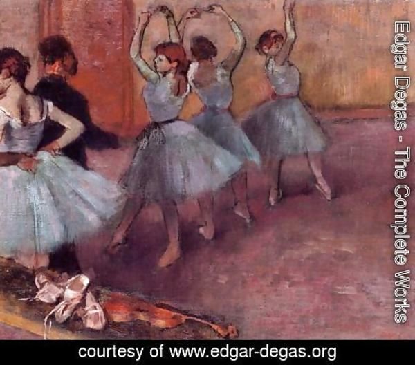 Edgar Degas - Dancers in Light Blue (aka Rehearsing in the Dance Studio) 1882