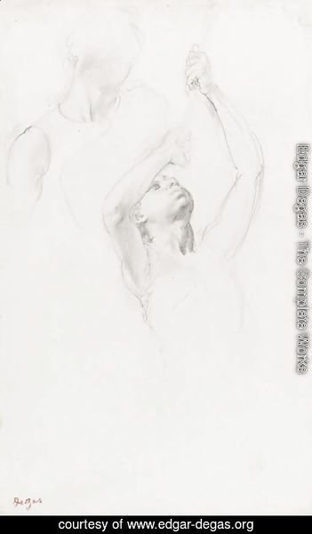 Edgar Degas - Buste de jeune homme, etudes pour La fille de Jephte