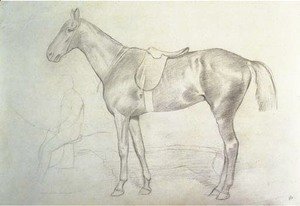 Edgar Degas - Cheval avec etude de cavalier
