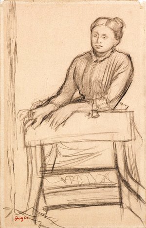 Edgar Degas - Femme s'appuyant  un fauteuil