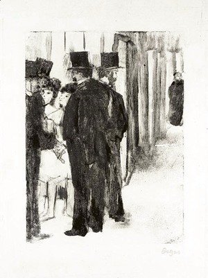 Edgar Degas - Paul et Virginie Cardinal Bavardant avec des Admirateurs (Janis 219)