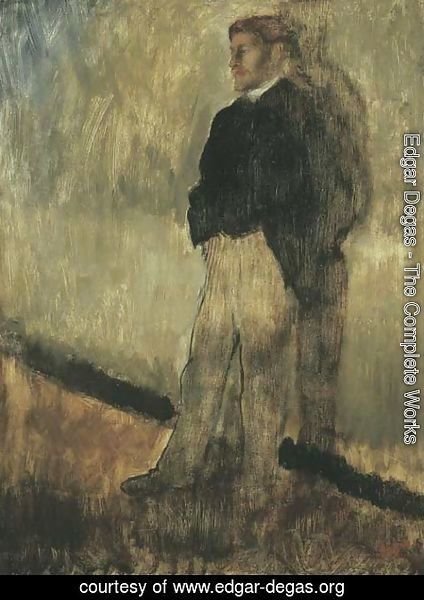 Edgar Degas - Portrait d'homme, debout, les mains dans les poches (Etude pour L'interieur)