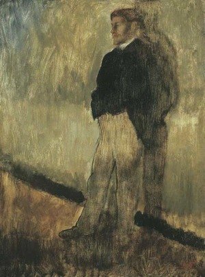 Edgar Degas - Portrait d'homme, debout, les mains dans les poches (Etude pour L'interieur)