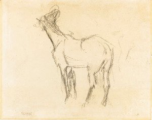 Edgar Degas - the first Study of a Horse raising his Head towards the Left