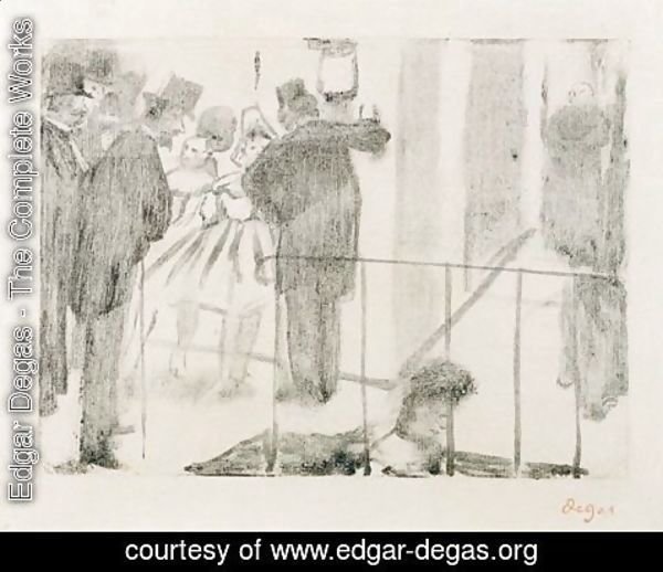 Edgar Degas - La Famille Cardinal Pauline And Virgine Conversing With Admirers