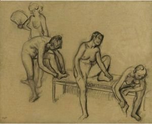 Edgar Degas - Quatre Danseuses Nues En Repos