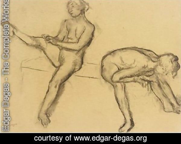 Edgar Degas - Etude De Nu (Deux Femmes Assises)