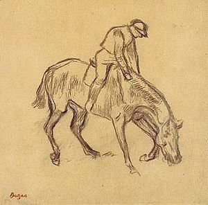 Edgar Degas - Cheval Monte S'Abreuvant