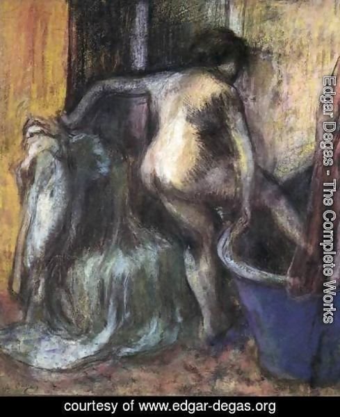 Edgar Degas - Nude Stepping into a Bathtub