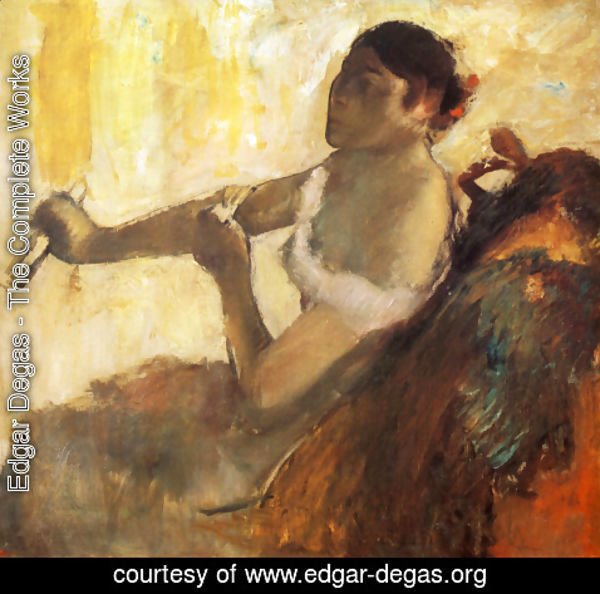 Edgar Degas - Seated Woman pulling her glove