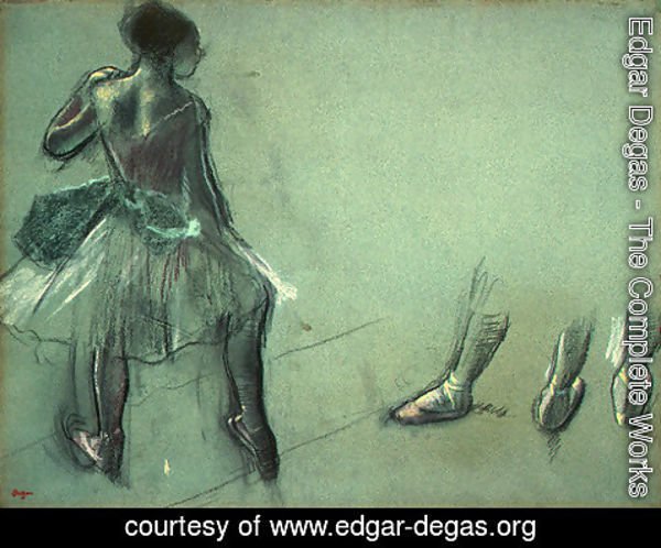 Edgar Degas - Dancer Seen from Behind and 3 Studies of Feet