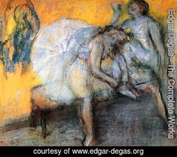 Edgar Degas - Two Dancers in Yellow and Pink 2