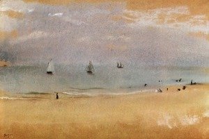 Beach with Sailing Boats