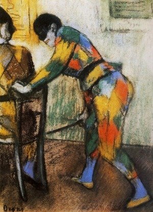 Edgar Degas - Two harlequins