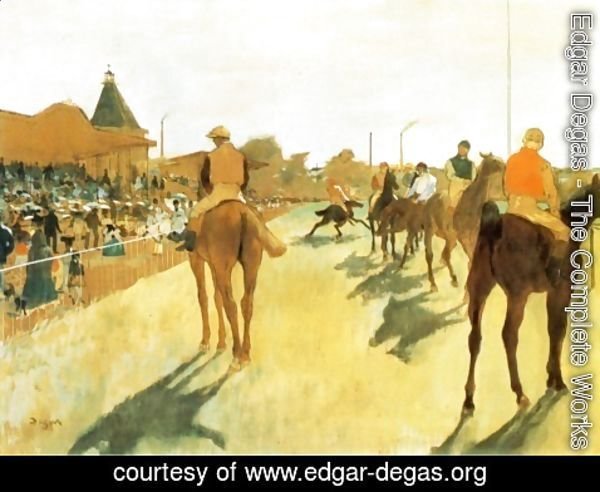 Edgar Degas - Racehorses in Front of the Grandstand 1866-68