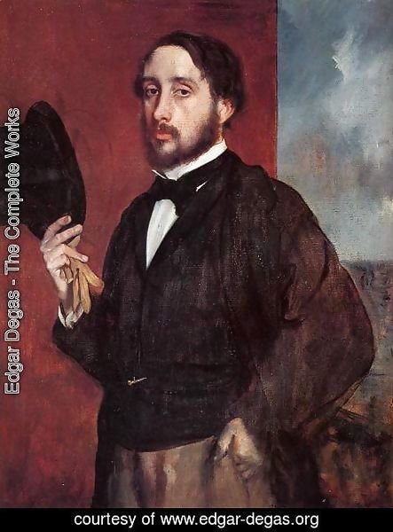 Edgar Degas - Self-Portrait: Degas Lifting His Hat